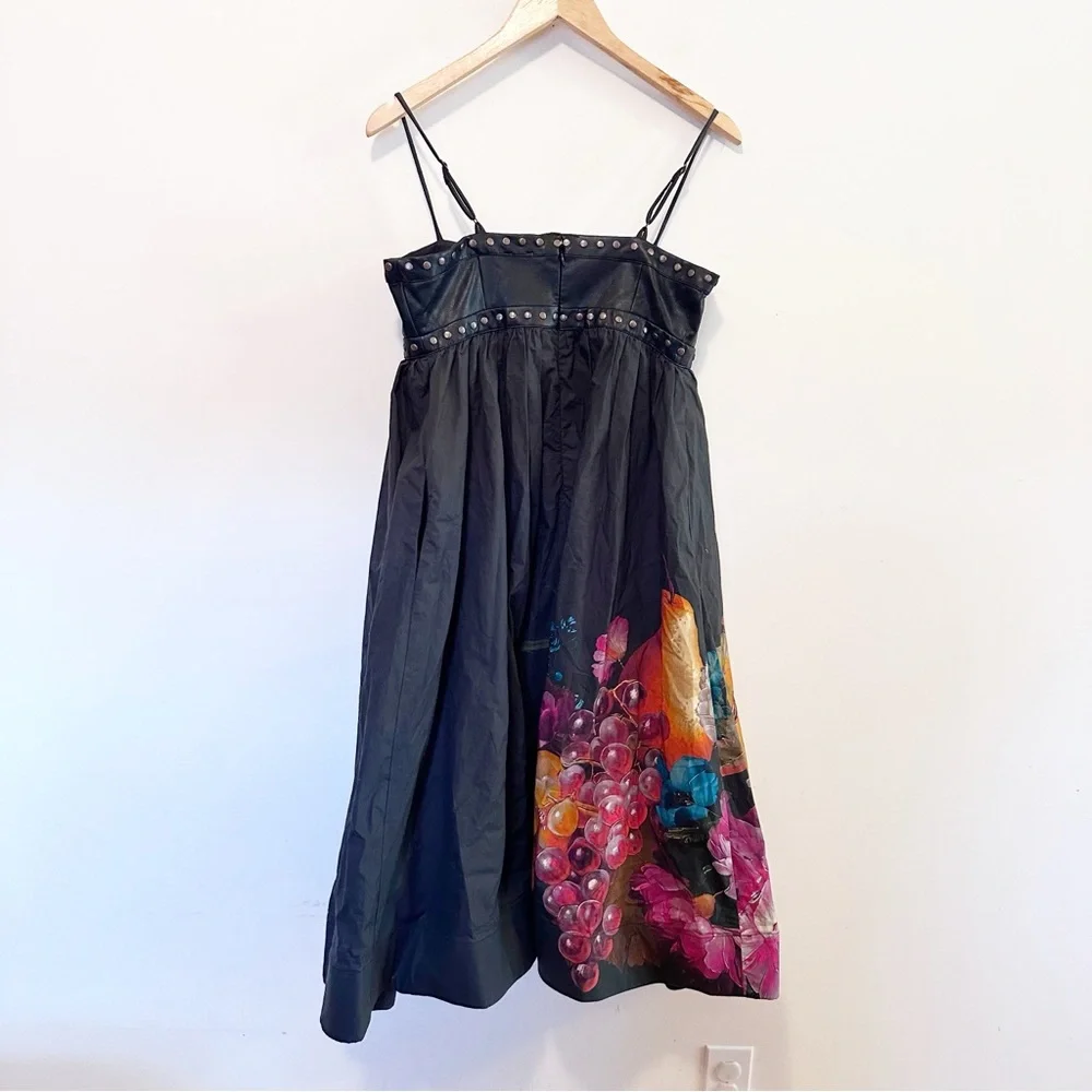 Anthropologie Maeve Twofer Faux Leather Babydoll Dress - Picture 7 of 9